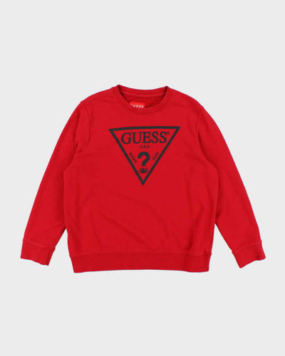 Guess Red Logo Crew Neck - L