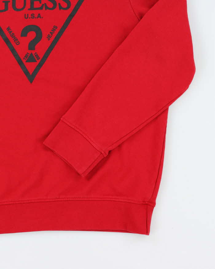 Guess Red Logo Crew Neck - L