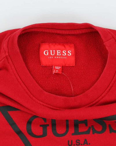 Guess Red Logo Crew Neck - L