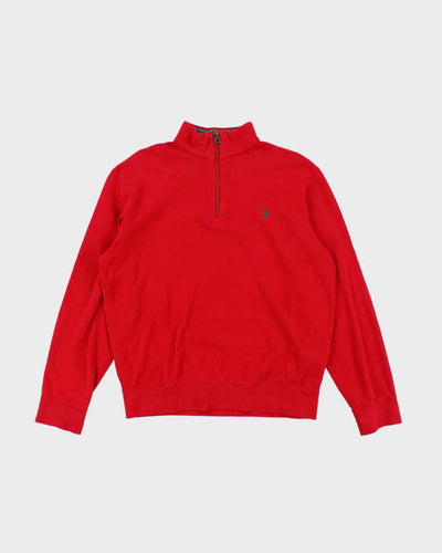 Polo Ralph Lauren Red Quarter Zip Sweatshirt - S