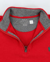 Polo Ralph Lauren Red Quarter Zip Sweatshirt - S