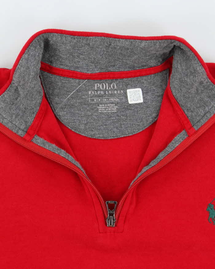 Polo Ralph Lauren Red Quarter Zip Sweatshirt - S