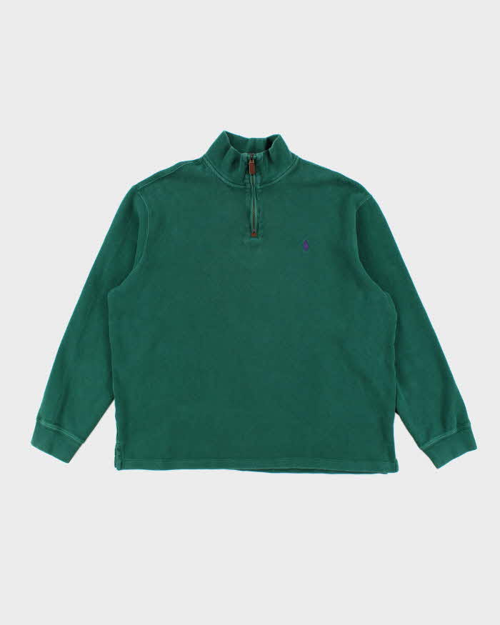 Polo Ralph Lauren Green Quarter Zip Sweatshirt - XL