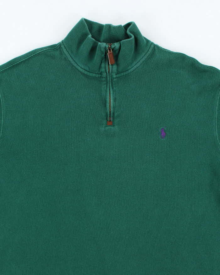 Polo Ralph Lauren Green Quarter Zip Sweatshirt - XL