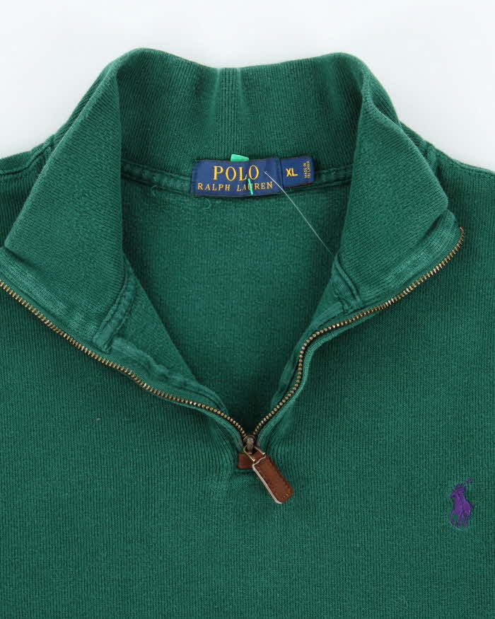 Polo Ralph Lauren Green Quarter Zip Sweatshirt - XL
