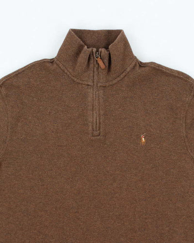 Polo Ralph Lauren Brown Quarter Zip Sweatshirt - L