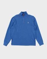 Polo Ralph Lauren Blue Quarter Zip Sweatshirt - M