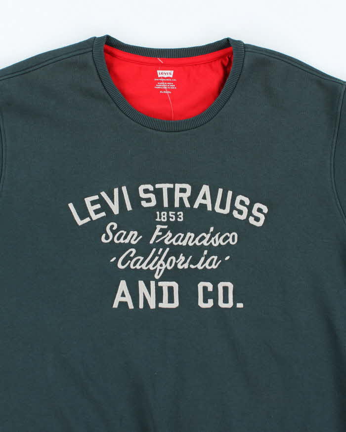 Levi's Dark Green Embroidered Crew Neck - XL