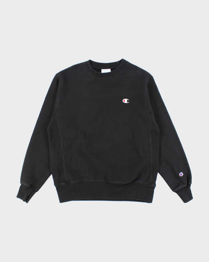 Champion Black Reverse Weave Crew Neck - M