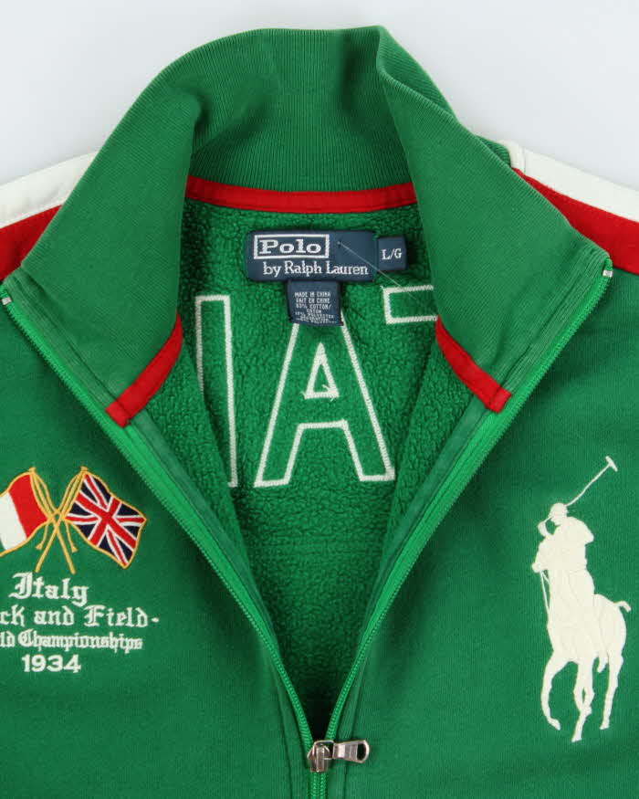 Vintage Y2K Ralph Lauren Polo Track &amp; Field Embroidered Zip Up - L