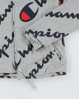Vintage Champion All Over Print Snap Button Sweatshirt - S