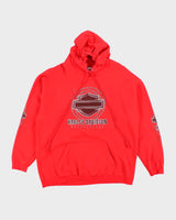 Vintage Y2K Harley Davidson Barbed Wire Graphic Oversized Hoodie - XL