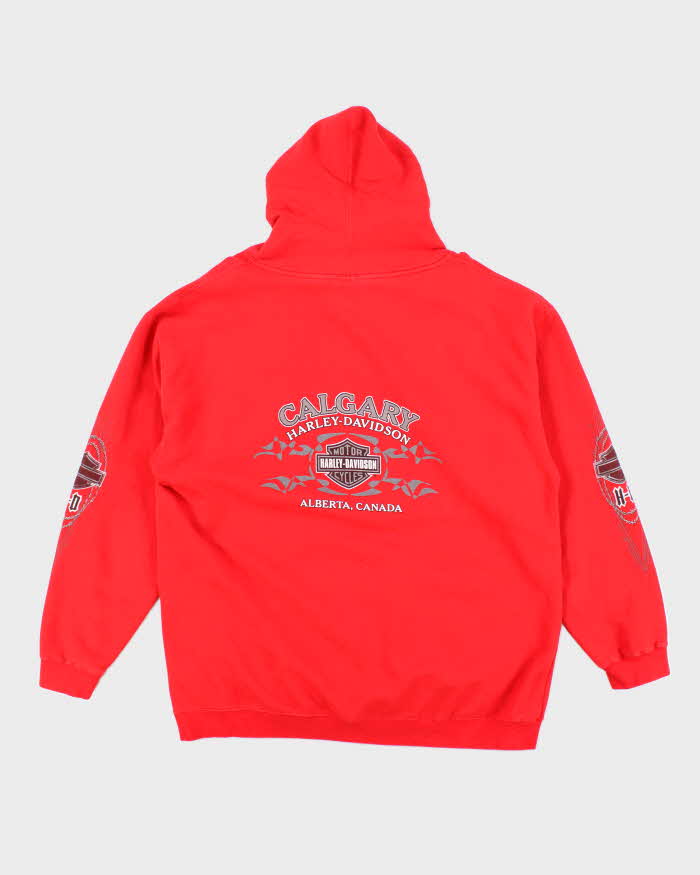Vintage Y2K Harley Davidson Barbed Wire Graphic Oversized Hoodie - XL
