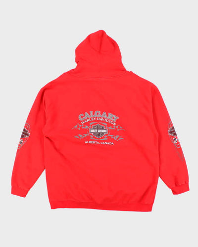 Vintage Y2K Harley Davidson Barbed Wire Graphic Oversized Hoodie - XL