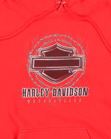 Vintage Y2K Harley Davidson Barbed Wire Graphic Oversized Hoodie - XL