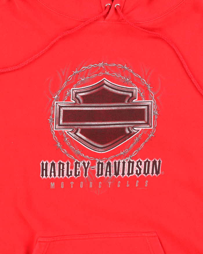 Vintage Y2K Harley Davidson Barbed Wire Graphic Oversized Hoodie - XL