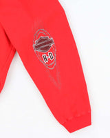 Vintage Y2K Harley Davidson Barbed Wire Graphic Oversized Hoodie - XL