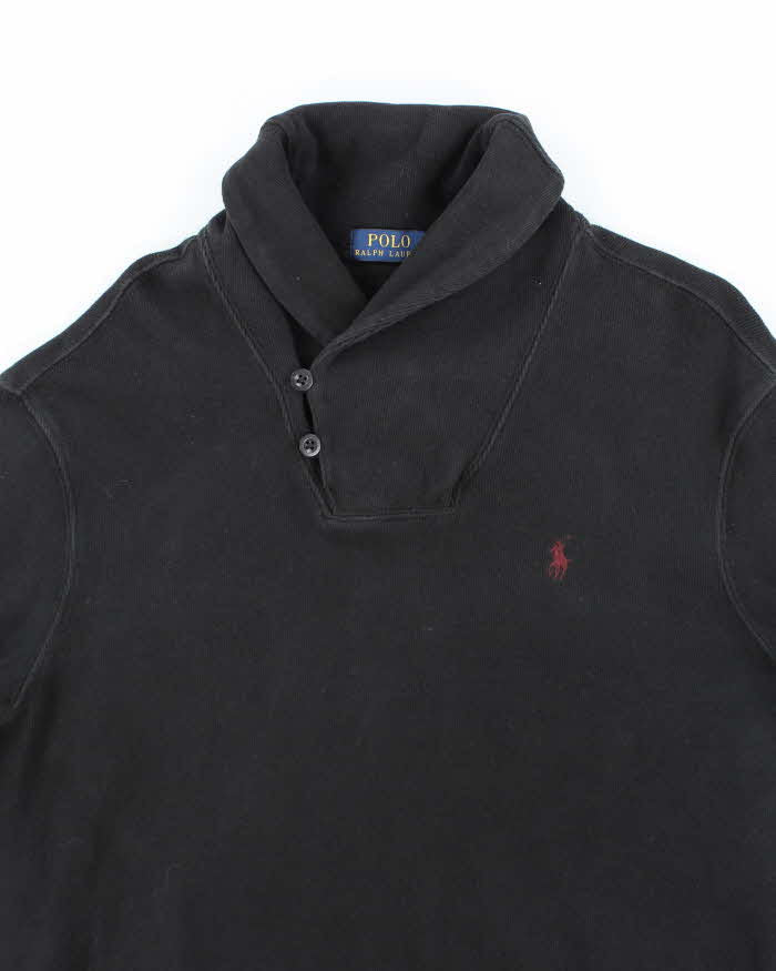 Polo Ralph Lauren Black Shawl Neck Sweatshirt - M