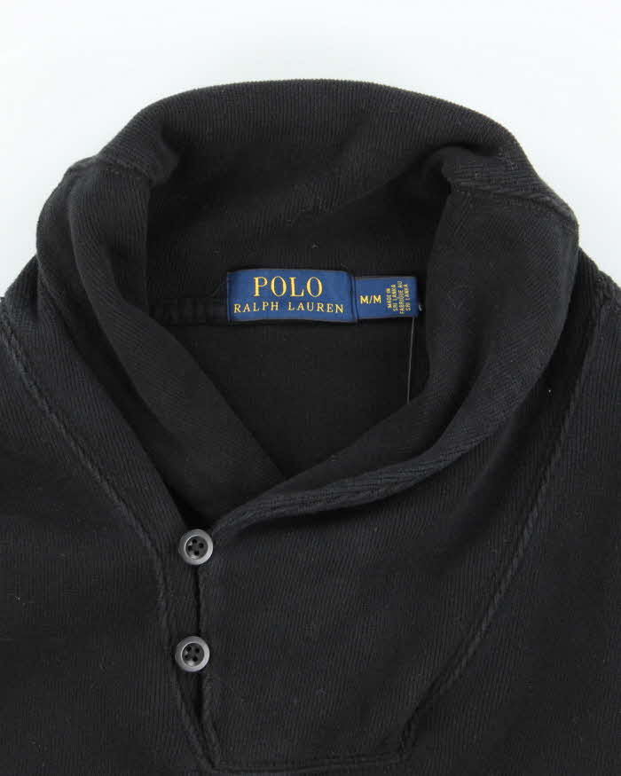 Polo Ralph Lauren Black Shawl Neck Sweatshirt - M