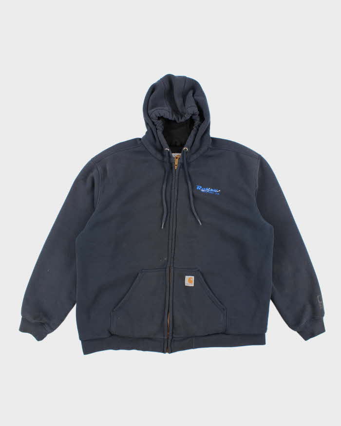 Vintage 00s Carhartt Navy Heavyweight Zip-Up Hoodie - XL