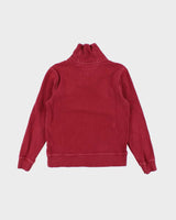 00s Tommy Hilfiger Red Shawl Neck Sweatshirt - S
