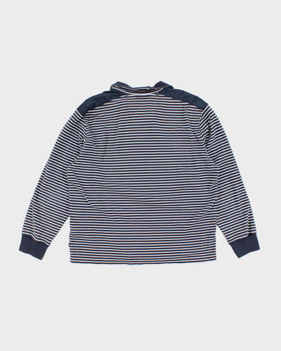 Vintage 00s Nautica Striped Quarter-Zip Sweatshirt - L
