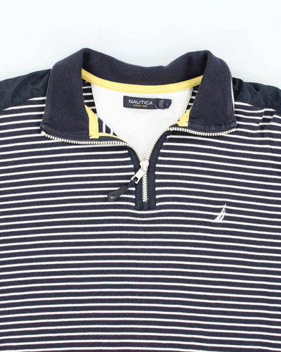Vintage 00s Nautica Striped Quarter-Zip Sweatshirt - L