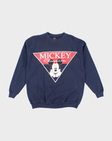 Vintage 1990s Disney Mickey Print Navy Blue Sweatshirt - M