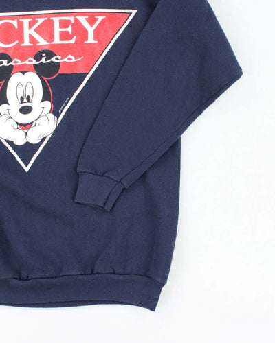 Vintage 1990s Disney Mickey Print Navy Blue Sweatshirt - M