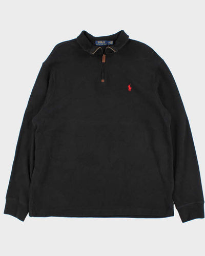 Polo Ralph Lauren Black Quarter-Zip Jumper - L