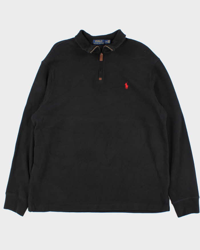 Polo Ralph Lauren Black Quarter-Zip Jumper - L