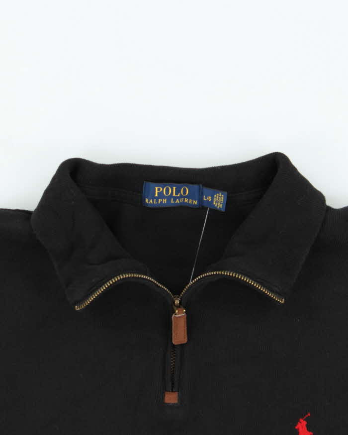 Polo Ralph Lauren Black Quarter-Zip Jumper - L