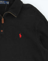 Polo Ralph Lauren Black Quarter-Zip Jumper - L