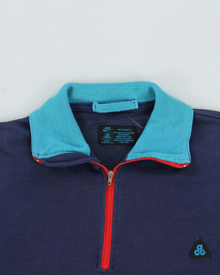 Vintage 80s Nike ACG Thermax Quarter-Zip Lightweight Jumper - S