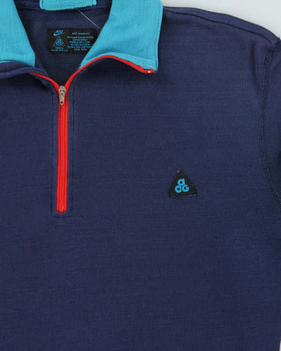 Vintage 80s Nike ACG Thermax Quarter-Zip Lightweight Jumper - S