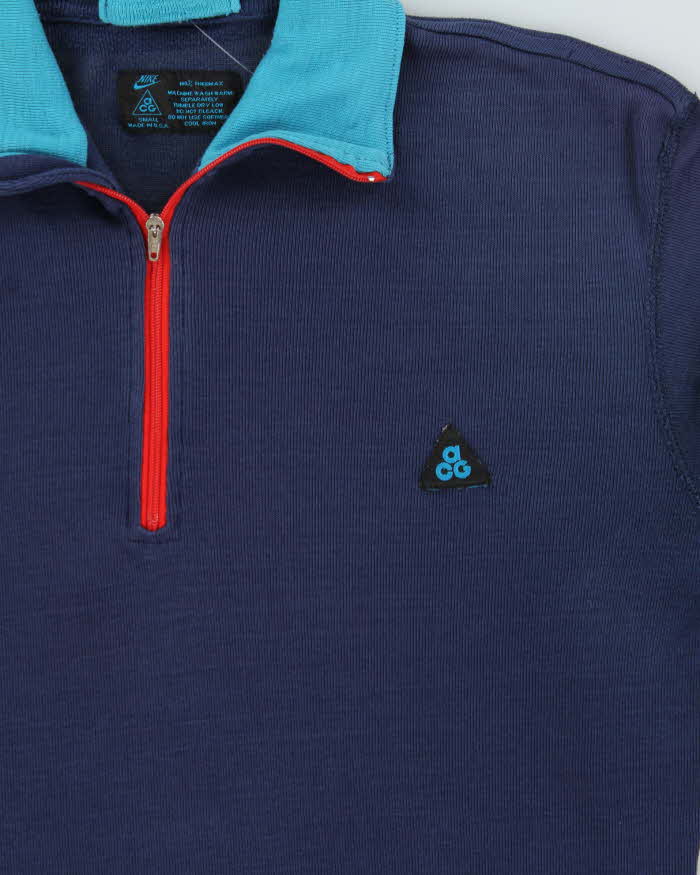Vintage 80s Nike ACG Thermax Quarter-Zip Lightweight Jumper - S