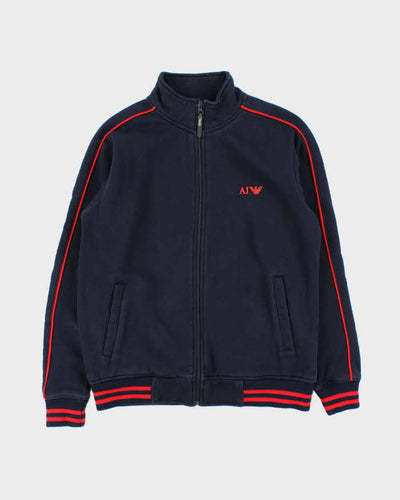 Vintage Y2k 00s Navy Armani Jeans Zip Up Jumper - M
