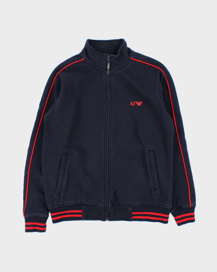 Vintage Y2k 00s Navy Armani Jeans Zip Up Jumper - M