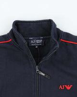 Vintage Y2k 00s Navy Armani Jeans Zip Up Jumper - M