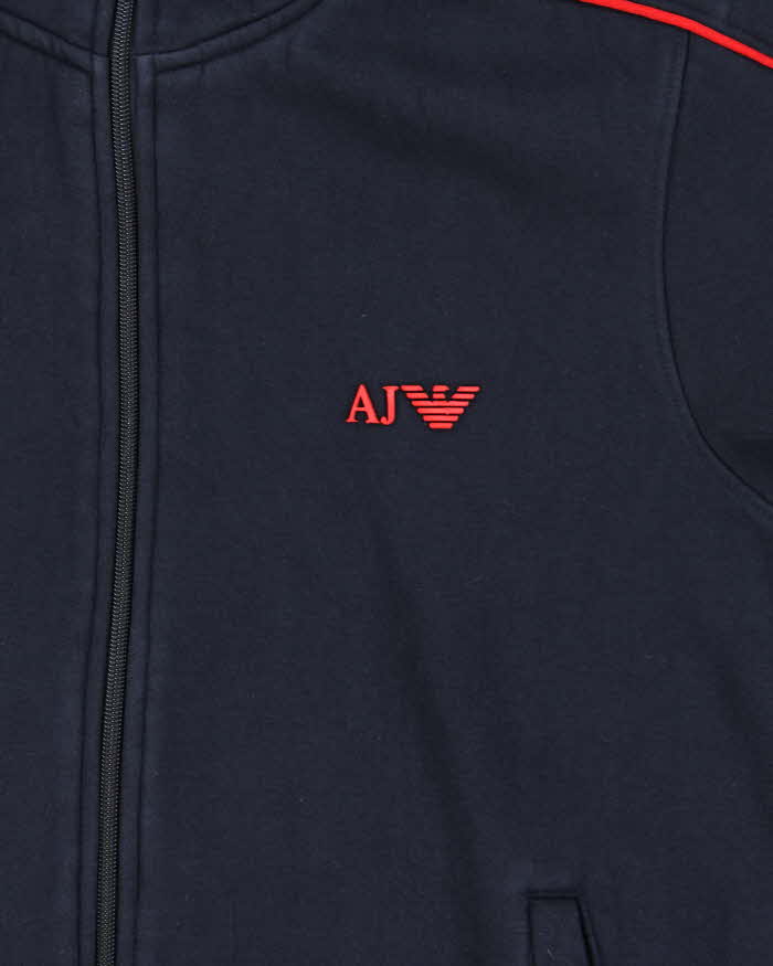 Vintage Y2k 00s Navy Armani Jeans Zip Up Jumper - M