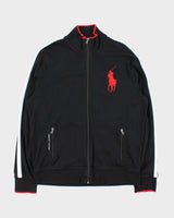 Polo Ralph Lauren Black Large Pony Zip Up Jumper - L