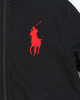 Polo Ralph Lauren Black Large Pony Zip Up Jumper - L