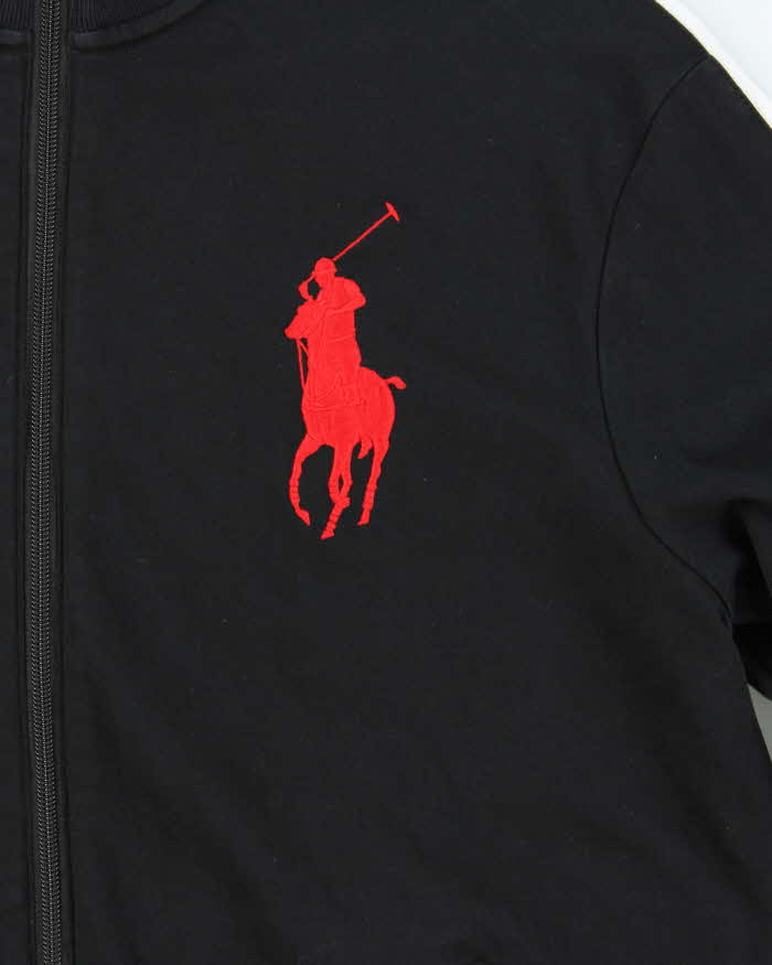 Polo Ralph Lauren Black Large Pony Zip Up Jumper - L