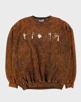Vintage 1990s Hanes Graphic Acid Wash Crewneck Sweatshirt - XL