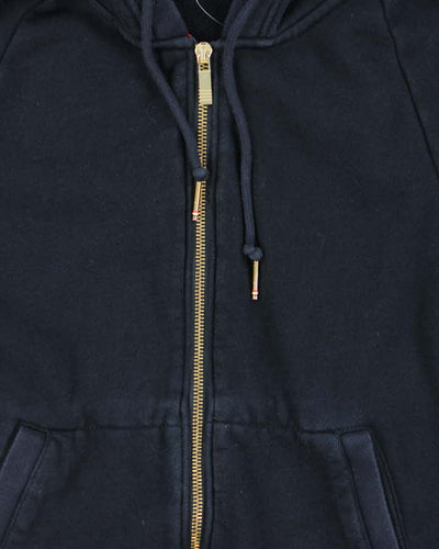 TB Thom Browne Navy Four Stripe Zip Up Hoodie - L