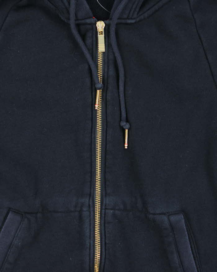TB Thom Browne Navy Four Stripe Zip Up Hoodie - L