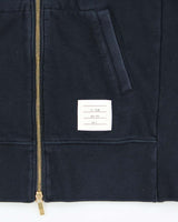 TB Thom Browne Navy Four Stripe Zip Up Hoodie - L