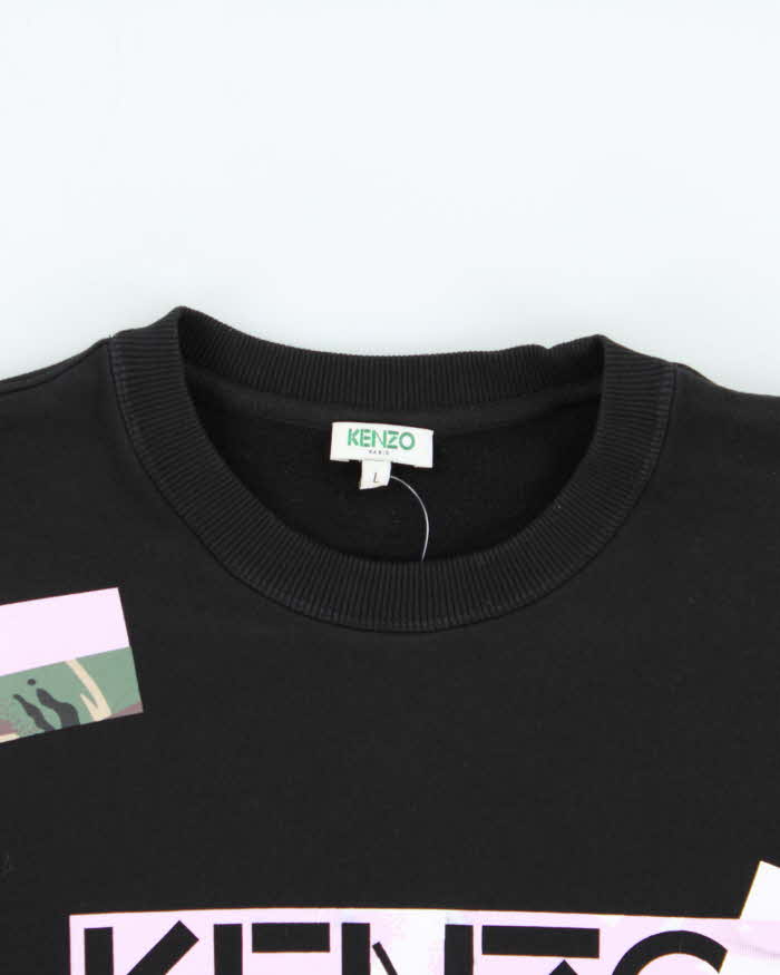 Kenzo Paris Black Graphic Crewneck Sweatshirt - L