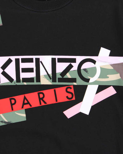 Kenzo Paris Black Graphic Crewneck Sweatshirt - L