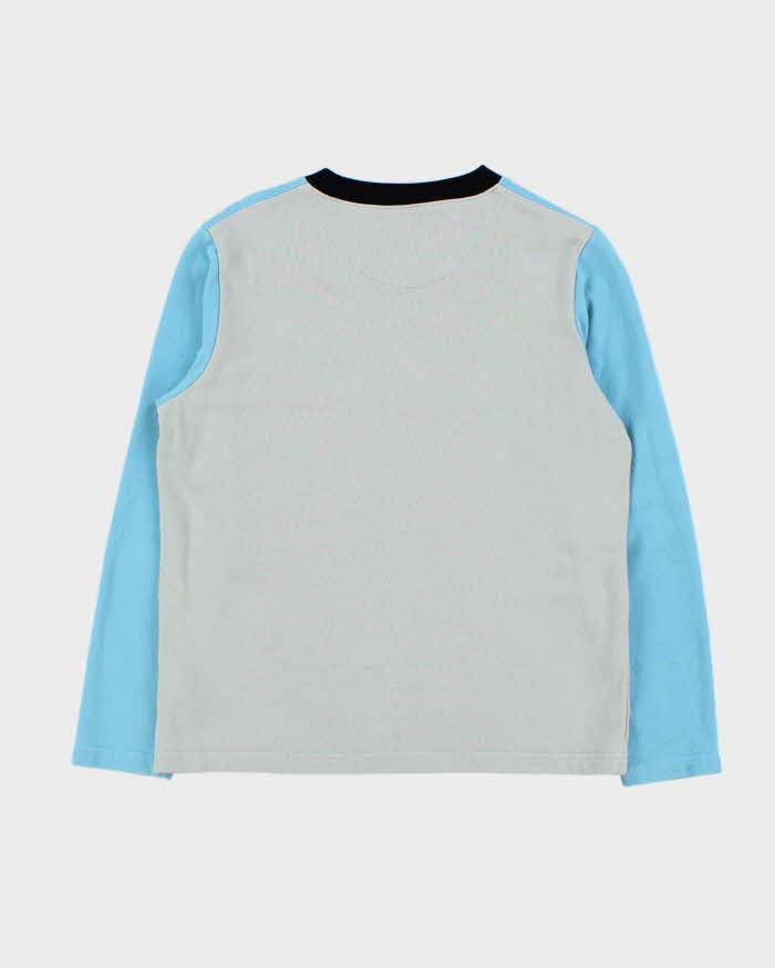 Stussy Two-Tone V-Neck Logo Sweatshirt - S